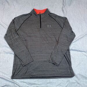 Under Armour Pullover Mens XL Gray HeatGear Half Zip‎ Long Sleeve Athletic Shirt